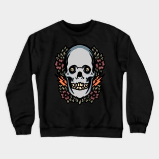 skull and flower illustration Crewneck Sweatshirt